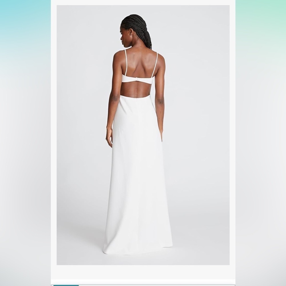 Halston Heritage White Cutout High-Low Gown - Picture 3 of 8